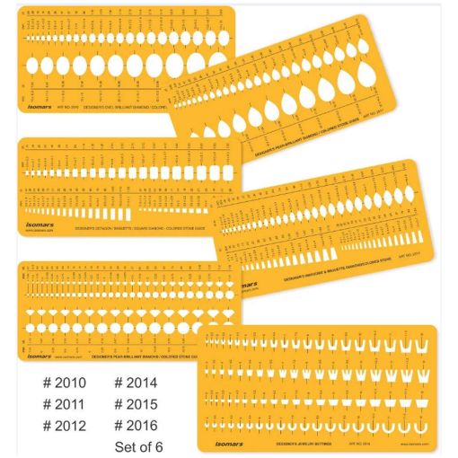 تصویر  پک 6 تایی شابلون تخصصی طراحی سنگ های قیمتی جواهرات